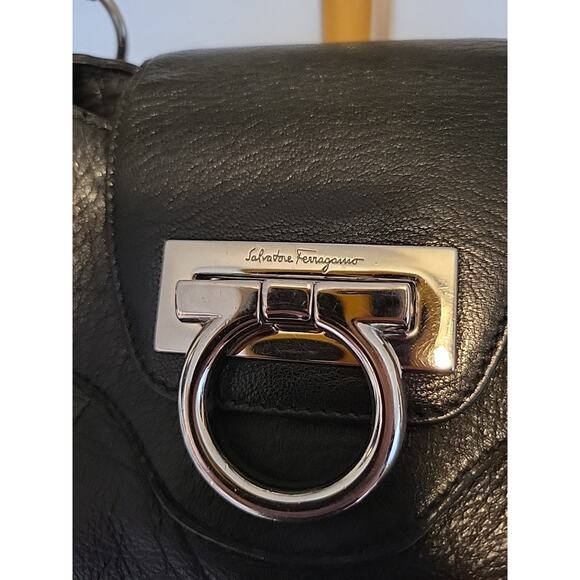 Salvatore Ferragamo Black Leather Bag Purse Authenticated - Picture 2 of 16